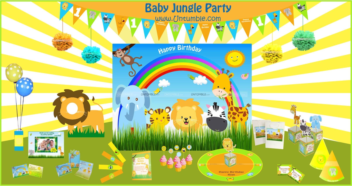 Baby Animal Jungle birthday supplies party kits