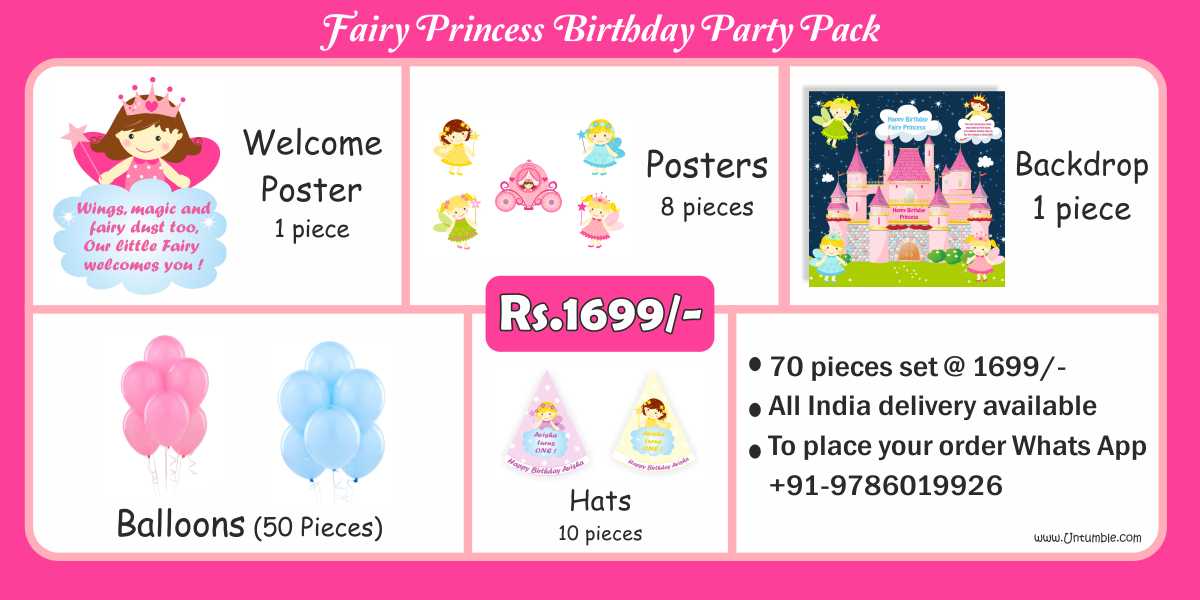 Fairy Theme Birthday Party Supplies party kits