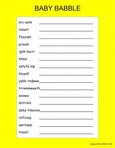 Baby babble - Baby shower games
