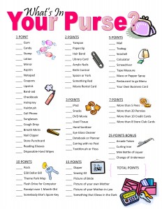 What's in your purse - Baby shower games