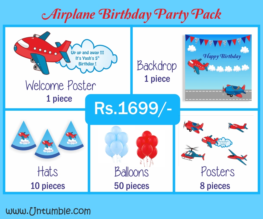 Aeroplane Theme Birthday Party Decoration Supplies party kits