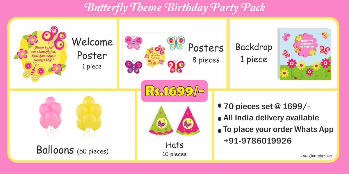 Butterfly Theme Birthday Party Decoration Supplies party kits