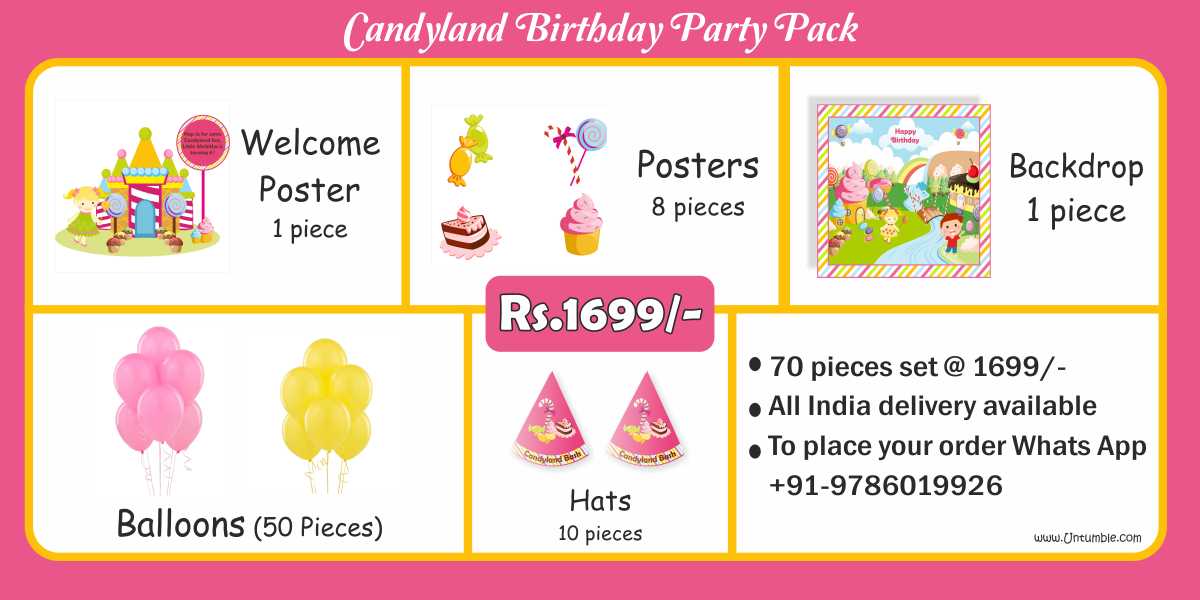 Candyland theme birthday party decorations party kits
