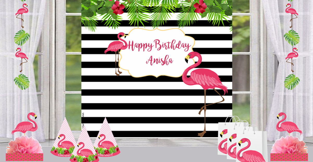 Flamingo theme birthday party supplies & decor party kits