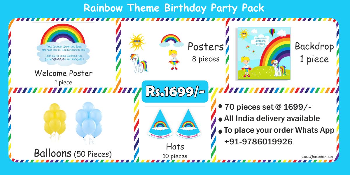 Rainbow theme colorful birthday party decoration party kits